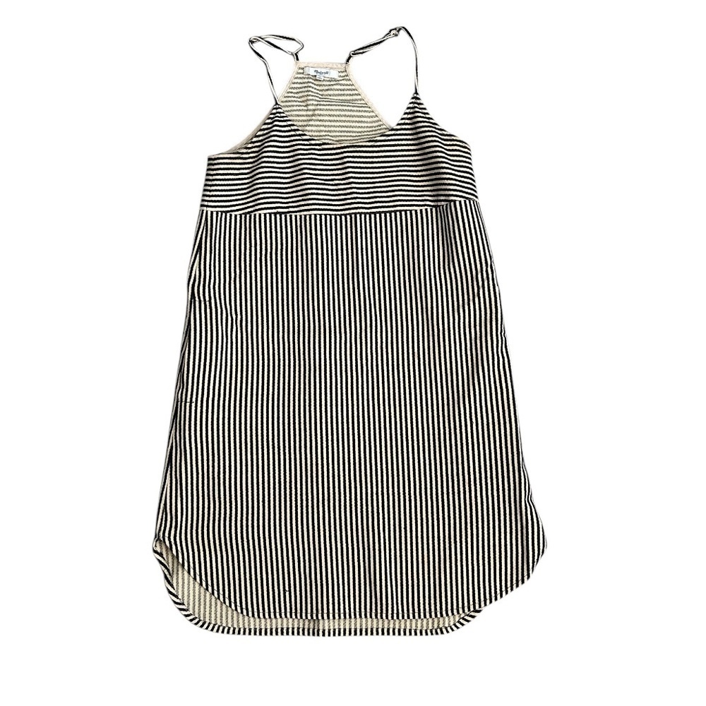 Madewell Spaghetti‎ Strap Racerback Black/White Stripe Dress Sz 0